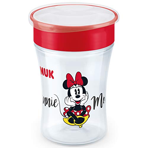NUK Disney Magic Cup vaso antiderrame bebe, borde antiderrame de 360 ​​°, 8+ meses, sin-BPA, 230 ml, Minnie Mouse, 1 cuenta