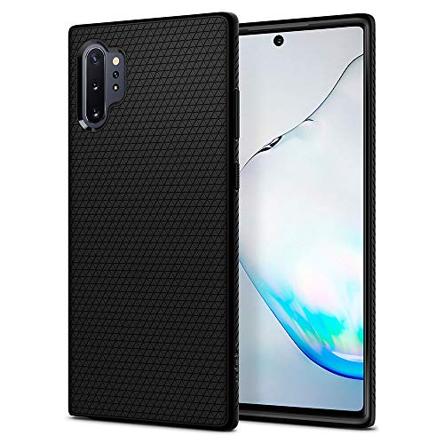 Spigen Funda Liquid Air Compatible con Samsung Galaxy Note 10 Plus (2019), Flexión Duradero y Diseño de Fácil Agarre - Negro
