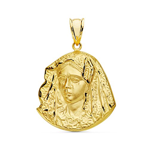 Alda Joyeros Medalla Silueta Virgen de la Macarena Oro de 18 ktes