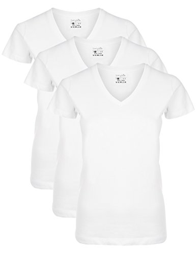 Berydale BD158 Camiseta de manga corta con cuello de pico, Blanco, 2XL, Pack de 3 Berydale BD158 Camiseta de manga corta con cuello de pico, Blanco, 2XL, Pack de 3
