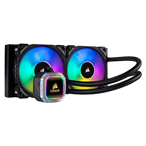 Corsair Hydro Series 100i RGB Platinum - Refrigerador líquido, Radiador de 240 mm (dos ventiladores ML PRO 120 mm RGB PWM, iluminación RGB control de ventiladores con software)