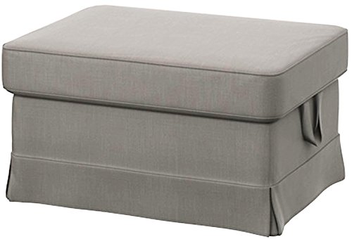 Cubierta / Funda solamente! ¡El sofá no está incluido! The Heavy Cotton - Funda de Repuesto para otomana, de algodón, reposapiés de IKEA Ektorp - Durable Lighter Gray