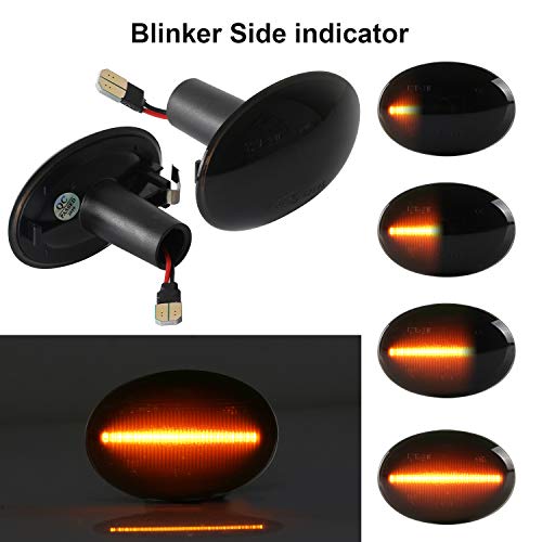 OZ-LAMPE Indicador lateral dinámico Luz de señal de giro Luz de marcador lateral que fluye Humo para BM-W MINI Cooper R55 Clubman R56 Escotilla R57 Convertible R58 Coupé R59 Roadster OZ-LAMPE Indicador lateral dinámico Luz de señal de giro Luz de marcador lateral que fluye Humo para BM-W MINI Cooper R55 Clubman R56 Escotilla R57 Convertible R58 Coupé R59 Roadster