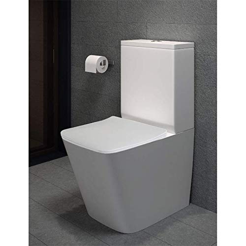 Pack WC de Inodoro Square compacto adosado a la pared con salida dual y sistema rimless