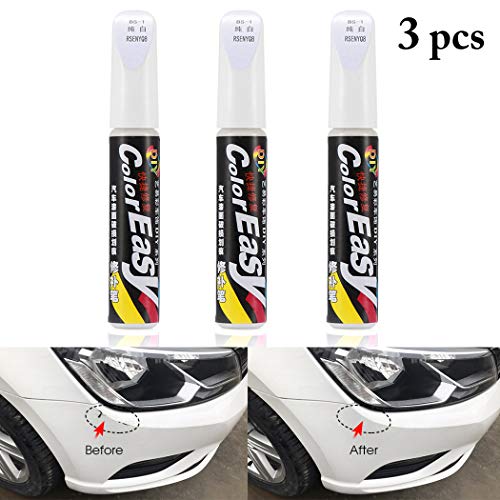 Pluma de retoque del Coche,Fanport 3pc Rotulador de retoque con Pincel para la Pintura del Coche Auto Rascandose Reparador Pintura para Retoques Boligrafo