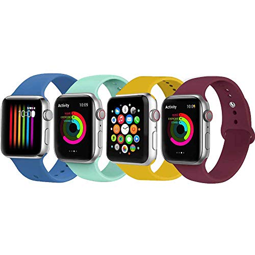 VIKATech Correa de Repuesto Compatible con Apple Watch de 44 mm, 42 mm, 40 mm, 38 mm, Correa de Silicona Suave de Repuesto para iWatch Series 4/3/2/1