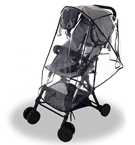 Wemk Protector de Lluvia para Silla de Paseo, Cubierta de Lluvia para Cochecitos, con 3 Ventanas de Ventilación, Burbuja de Lluvia Transparente de Material de EVA - Tamaño Mediano Wemk Protector de Lluvia para Silla de Paseo, Cubierta de Lluvia para Cochecitos, con 3 Ventanas de Ventilación, Burbuja de Lluvia Transparente de Material de EVA - Tamaño Mediano