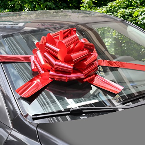 WXJ13 - Lazos de coche con cinta de 6 m para regalos de Navidad, decoración de regalo, bailes, fiestas sorpresas, nuevas casas, color rojo brillante WXJ13 - Lazos de coche con cinta de 6 m para regalos de Navidad, decoración de regalo, bailes, fiestas sorpresas, nuevas casas, color rojo brillante