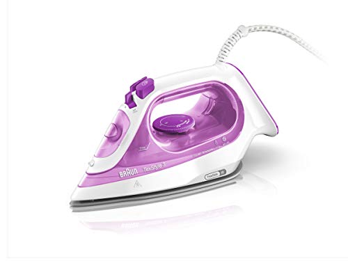 Braun SI3030.PU Plancha ropa vapor Texstyle, 2300W, suela bidireccional 3D SuperCeramic, 140 g/min, déposito de 270 ml, frambuesa