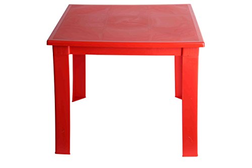 Fiore - Mesa plegable de plástico, para niños, para interiores y exteriores, mesa de café, mesa de pícnic portátil. rojo rosso