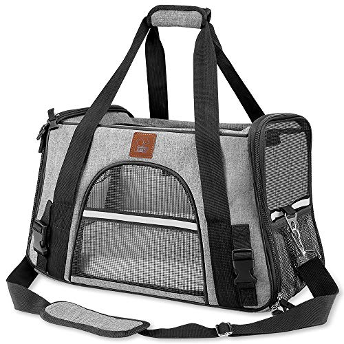 KYG Transportadora para Gato Perro Pequeño Portador de Viaje para Mascotas Bolsa Plegable de Transporte en Tren, Auto, Avión KYG Transportadora para Gato Perro Pequeño Portador de Viaje para Mascotas Bolsa Plegable de Transporte en Tren, Auto, Avión
