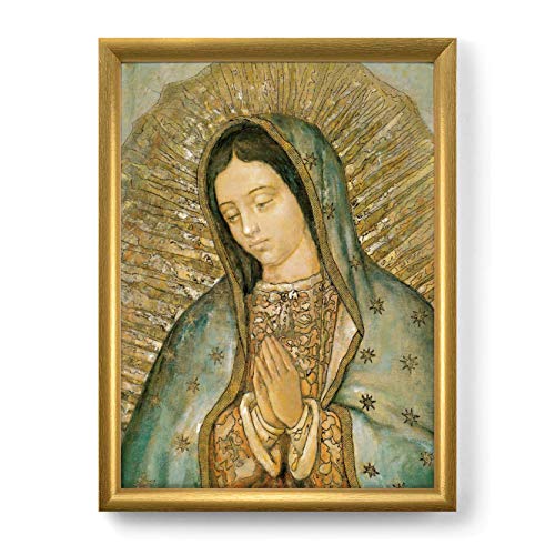 LibreriadelSanto.it - Cuadro de la Virgen de Guadalupe con lámina dorada y marco dorado