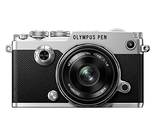 Olympus Pen-F Kit, Cámara de Sistema Micro Cuatro Tercios (20 MP, Estabilizador de Imagen de 5 Ejes, Visor Electrónico) + Objetivo M.Zuiko 17mm, Distancia Focal Fija Rápida, Plata/Negro