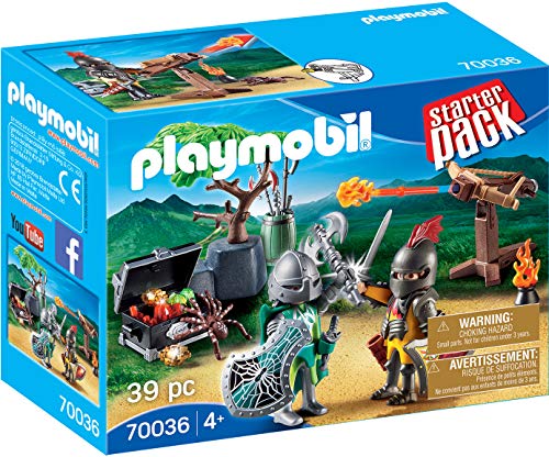 PLAYMOBIL- Starter Pack Starterpack Batalla Medieval, Color carbón (70036)