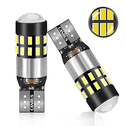 POMILE 2PC T10 W5W LED Canbus Bombillas, 5W 550LM 6000K Lámparas de Matrícula, Luz interior, Luces de Posición, Luces del Maletero, Luces de Lectura, 3014 Chipset LED 30-SMD