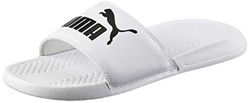 PUMA Popcat, Sandalias deslizantes Unisex-Adulto, Blanco White Black, 40.5 EU