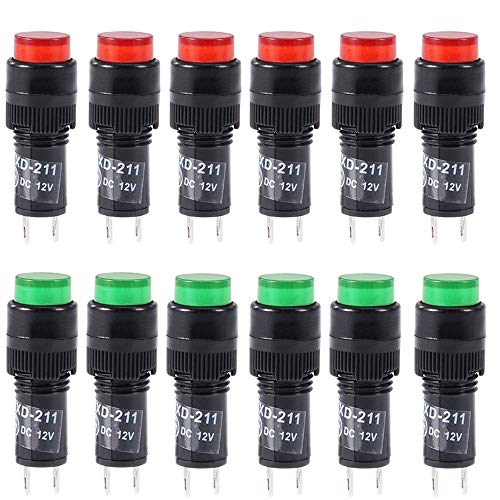 RUNCCI-YUN 12 pcs LED indicador luz piloto ,LED indicador de senal ,LED Piloto Dash Indicador de luz ,12v LED Luz Rojo Indicador ,Luces indicadoras montaje en panel (10 mm) NXD-211 RUNCCI-YUN 12 pcs LED indicador luz piloto ,LED indicador de senal ,LED Piloto Dash Indicador de luz ,12v LED Luz Rojo Indicador ,Luces indicadoras montaje en panel (10 mm) NXD-211
