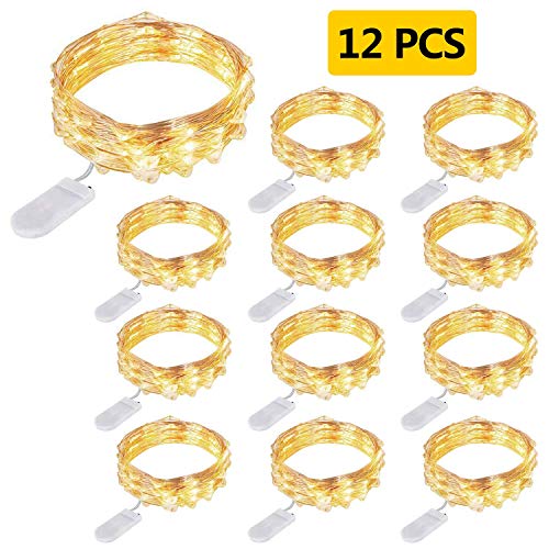 12 Piezas Cadena de Luces con Pilas, 20 LEDs 2.2M Alambre de Cobre Guirnaldas Luces, IP65 Impermeable Luces Decorativas para Navidad Fiesta Hogar Bodas, Blanco Cálido 12 Piezas Cadena de Luces con Pilas, 20 LEDs 2.2M Alambre de Cobre Guirnaldas Luces, IP65 Impermeable Luces Decorativas para Navidad Fiesta Hogar Bodas, Blanco Cálido