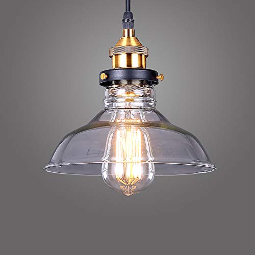 Lightess Lámpara de Techo Colgante Cristal Lámpara Vintage Rústico Industrial E27 No Incluye Bombilla Iluminación para Comedor, Restaurante, Dormitorio, Transparente Lightess Lámpara de Techo Colgante Cristal Lámpara Vintage Rústico Industrial E27 No Incluye Bombilla Iluminación para Comedor, Restaurante, Dormitorio, Transparente