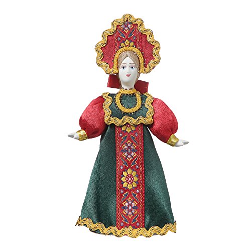 Muñeca de Porcelana Hecha a Mano Rusa en Traje folklórico Tradicional 18,5 cm 06-15