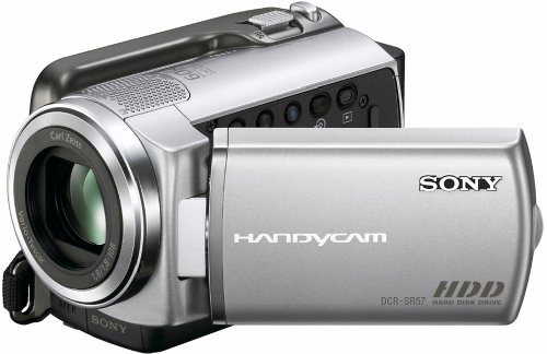Sony DCRSR57E Handycam - Videocámara con Disco Duro Integrado de 80 GB, Color Plateado (61 Horas)