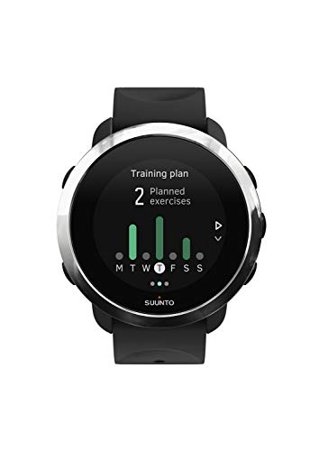 Suunto 3 Fitness - Reloj Multideporte con GPS y pulsómetro incorporado, Pantalla Matricial, Unisex Adulto, Negro/Plateado (Black), Talla Única
