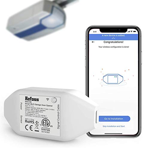 Wi-Fi Controlador de Puerta de Garaje. Se Puede Usar con el Control Remoto Original de la Puerta de Garaje Existente. Remoto por App, Compatible con Alexa y Google Assistant. Wi-Fi Controlador de Puerta de Garaje. Se Puede Usar con el Control Remoto Original de la Puerta de Garaje Existente. Remoto por App, Compatible con Alexa y Google Assistant.