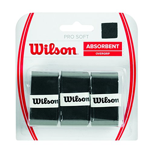 Wilson Pro Soft Overgrip Empuñadura, 3 unidades, unisex, negro