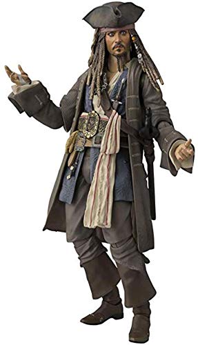 LIUXUE Piratas del Caribe Capitán Jack Sparrow Figura Modelo Estatua Juguetes 15cm