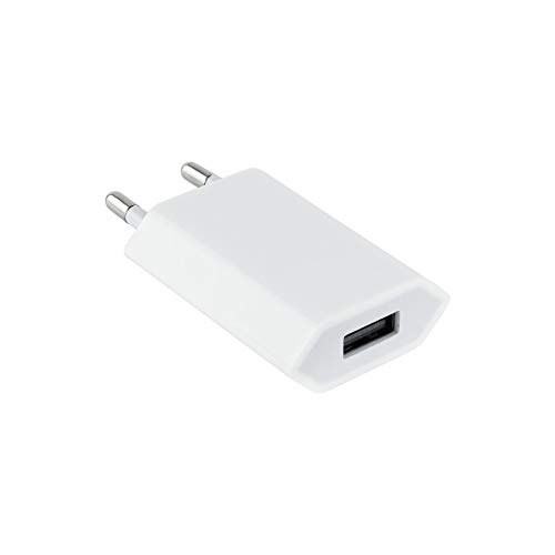NANOCABLE 10.10.2001 - Mini Cargador USB (5V/1A) para Apple iPhone, iPad, iPod, Color Blanco