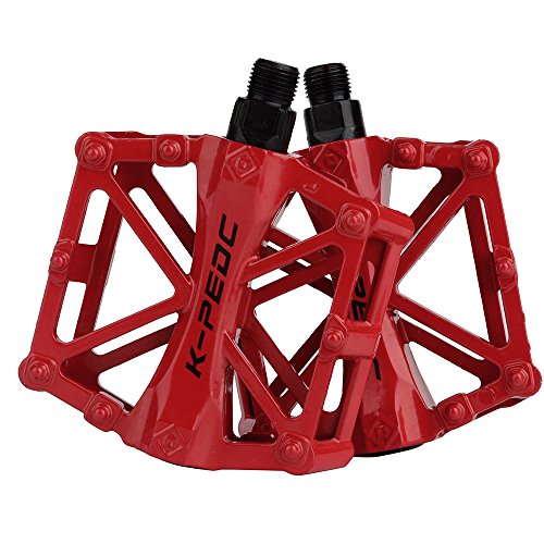 SPFAS Pedal Bicicleta Pedal de Bicicleta de Aluminio Ciclismo/Road Mountain Pedal Bicicleta de MTB/BMX Pedales rodamiento súper Plat Plateado Estable con Pedal Antideslizante para 9/16 Pulgadas SPFAS Pedal Bicicleta Pedal de Bicicleta de Aluminio Ciclismo/Road Mountain Pedal Bicicleta de MTB/BMX Pedales rodamiento súper Plat Plateado Estable con Pedal Antideslizante para 9/16 Pulgadas