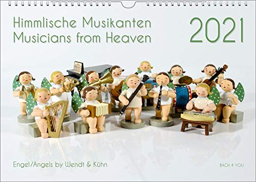 Calendario de ángeles / calendario de música 2021, DIN A4: Himmlische Musikanten – Musicians from Heaven