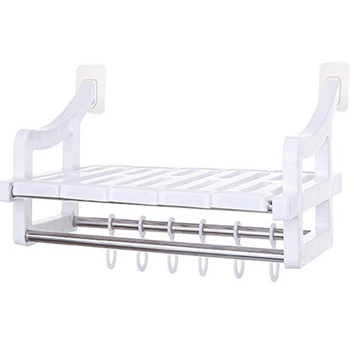 Estante para toallas sin perforaciones, artículos de tocador de baño multifuncionales Estante para almacenamiento, acero inoxidable Toalla de doble capa Riel para baño Montado en el baño Estante para Estante para toallas sin perforaciones, artículos de tocador de baño multifuncionales Estante para almacenamiento, acero inoxidable Toalla de doble capa Riel para baño Montado en el baño Estante para