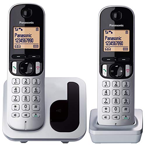 Panasonic KX-TGC212 - Teléfono Fijo Inalámbrico Duo Digital (LCD 1.6", DECT, Agenda, Alarma, Bloque Llamadas, Intercomunicador entre unidades) Color Plata Panasonic KX-TGC212 - Teléfono Fijo Inalámbrico Duo Digital (LCD 1.6", DECT, Agenda, Alarma, Bloque Llamadas, Intercomunicador entre unidades) Color Plata