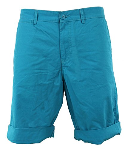 Pantalones Chinos Cortos Ideal para Vacaciones de Verano Naranja Azul Gris Turquesa - Turquesa, 40W