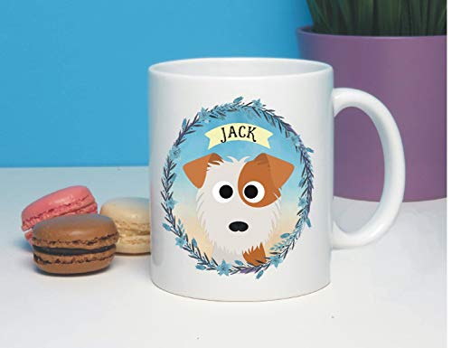 Jack Russell Terrier Taza personalizada de dibujos animados de perro, regalo de Jack Rusell para amantes de los perros, 11 oz