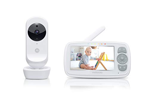 Motorola Ease 34 - Vigilabebés con cámara - Video monitor para bebés con pantalla HD de 4.3 pulgadas - visión nocturna, comunicación bidireccional, canciones de cuna, zoom, monitoreo de temperatura