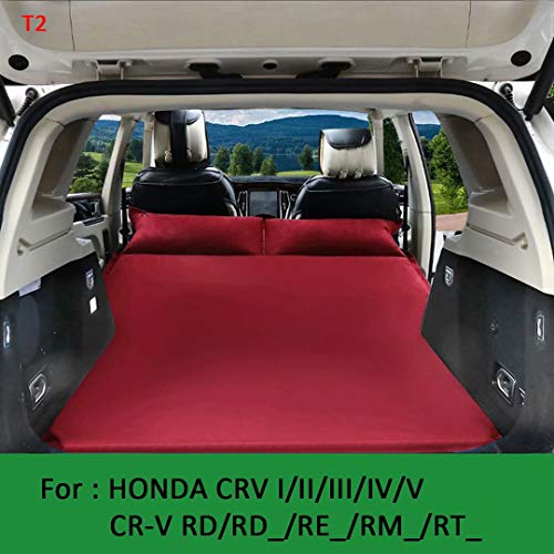 QCCQC Adecuado para Honda CRV Coche Cama Inflable automática Cama Plegable cojín de Viaje cojín de Aire CR-V RD / RD_ / RE_ / RM_ / RT_ colchón de Aire, Rojo, T2