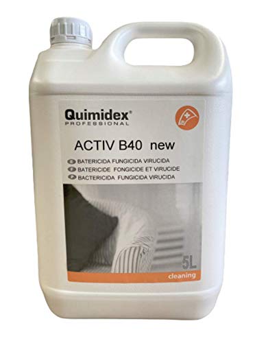 ACTIV B 40 NEW. DESINFECTANTE BACTERICIDA FUNGICIDA VIRUCIDA. MULTIUSOS DESINFECTANTE. Producto autorizado por el MINISTERIO DE SANIDAD. ACTIV B 40 NEW. DESINFECTANTE BACTERICIDA FUNGICIDA VIRUCIDA. MULTIUSOS DESINFECTANTE. Producto autorizado por el MINISTERIO DE SANIDAD.