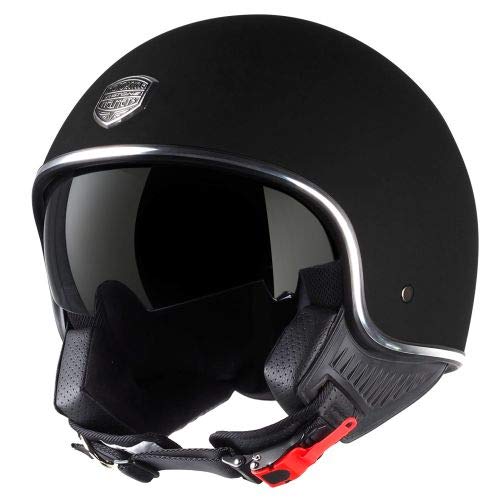 Astone Helmets - Minijet 66 - Casque jet vintage - Casque style rétro US - Casque de moto en polycarbonate - matt black M Astone Helmets - Minijet 66 - Casque jet vintage - Casque style rétro US - Casque de moto en polycarbonate - matt black M