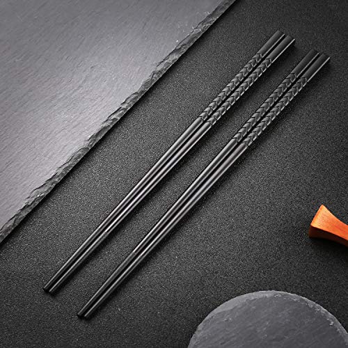 hopewey Palillos japoneses 5 Pares de bastidores de Almuerzo de aleación Reutilizables bastidores Lavables para Juegos de vajilla de Mesa Negro Hecho a Mano G3 hopewey Palillos japoneses 5 Pares de bastidores de Almuerzo de aleación Reutilizables bastidores Lavables para Juegos de vajilla de Mesa Negro Hecho a Mano G3