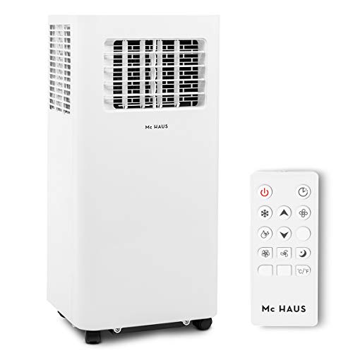 Mc Haus ARTIC-16 - Aire acondicionado portátil 7000BTU pingüino clase A ecológico, 3 en 1: refrigeración, ventilación y deshumificador, mando a distancia, hasta 20m2, color blanco