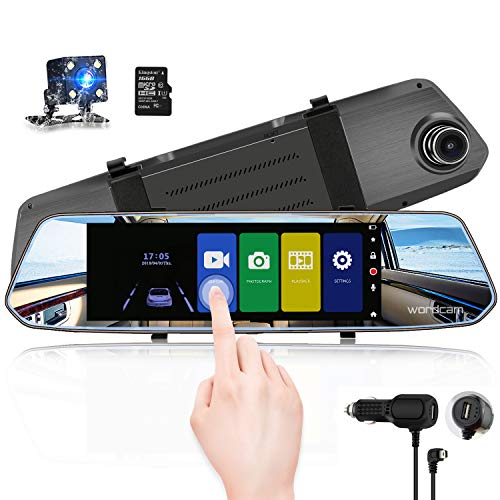 Specchietto retrovisore a 7 pollici per fotocamera Dash CAM 1080P Obiettivo Doppio anteriore e posteriore con telecamera retrovisiva impermeabile (scheda SD da 16 GB) Specchietto retrovisore a 7 pollici per fotocamera Dash CAM 1080P Obiettivo Doppio anteriore e posteriore con telecamera retrovisiva impermeabile (scheda SD da 16 GB)