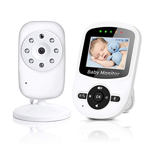 TOPERSUN Vigilabebés con Cámara Inalámbrico Monitor de Bebé Inteligente Pantalla LCD Visión Nocturna Comunicación Bidireccional