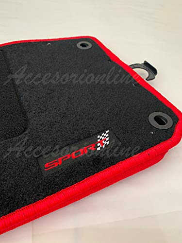 Accesorionline Alfombrillas Seat Ibiza 2008-2017 alfombras 6J Bordes Rojos - Exclusivo diseño Sport