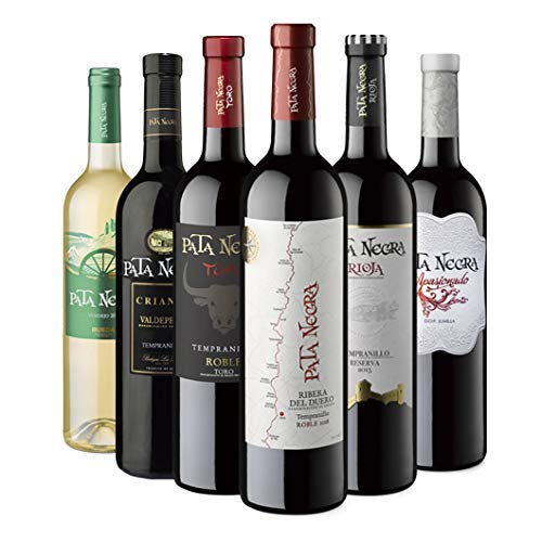 Pata Negra - Lote de 6 Botellas con D.O, Pack de 6 x 750 ml