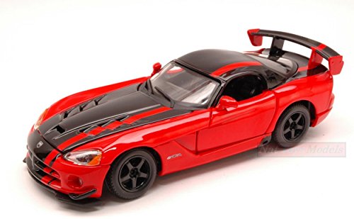 Burago BU22114R Dodge Viper SRT 10 ACR 2007 Red/Black 1:24 MODELLINO Die Cast Compatible con