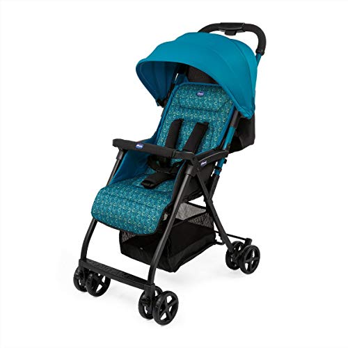 Chicco Ohlala 2 - Silla de paseo ultra ligera y compacta, fácil conducción, solo pesa 3,8 kg, color rosa estampado azul verdoso (Digital)