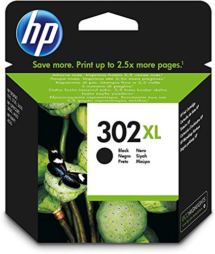 HP F6U68AE 302XL Cartucho de Tinta Original de alto rendimiento, Negro, 1 unidad HP F6U68AE 302XL Cartucho de Tinta Original de alto rendimiento, Negro, 1 unidad