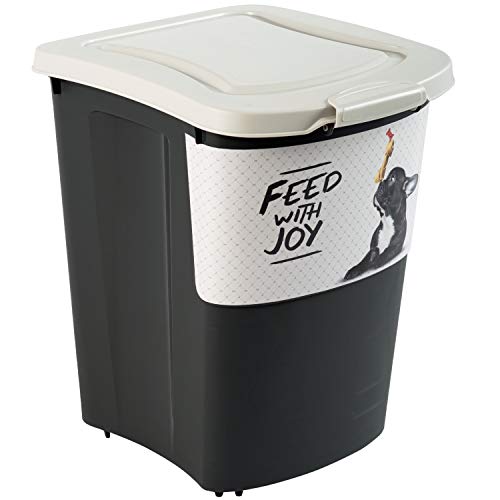 Sundis myPET conteneur 38L Noir Contenedor Tapa Adaptada para Verter la Comida, 4 Ruedas Pivotantes y Pala Incluída. Diseño IML, Negro Sundis myPET conteneur 38L Noir Contenedor Tapa Adaptada para Verter la Comida, 4 Ruedas Pivotantes y Pala Incluída. Diseño IML, Negro